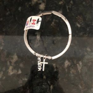 sliver faith and cross bracelet new